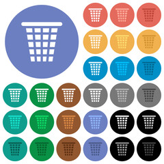 Poster - Single empty wide trash solid round flat multi colored icons