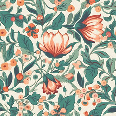 Perfectly Seamless Floral Pattern - Generative AI