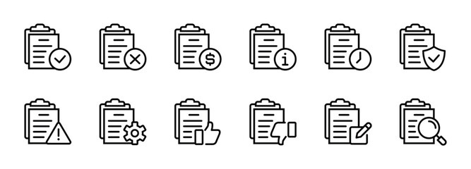 Aufkleber - Document contract approval status icon outline style paper agreement process vector design for finance request, terms policy agreement, of any business application