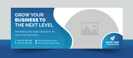 Wall Mural - Corporate business facebook cover design | Digital marketing facebook cover web banner template