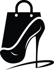 Woman Shoe Logo, Footwear Icon, Lady Boots Shop Symbol vector icon logo template