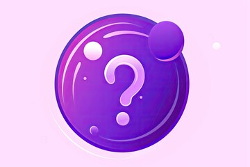 Poster - purple illustration bubble conversation symbol with a question mark is appropriate for landing pages