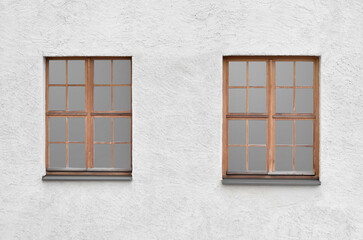 Wall Mural - view of old building with wooden windows