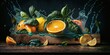© carballo - fruit water splashes, generative ai