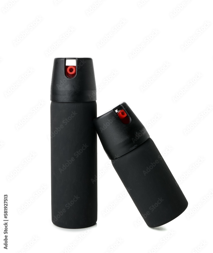Pepper sprays on white background