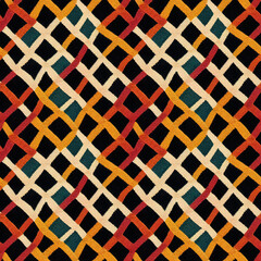 Wall Mural - embroidered abstract design fabric seamless pattern. repeating fashion textile backdrop. generative 
