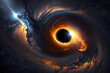 Black hole, illustration. Generative AI