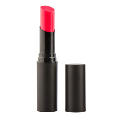 Wall Mural - Open lipstick in a black case on a white background