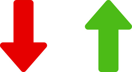 Poster - Green Up and Red Down Arrow Icons with Rounded Edges. Vector Image.