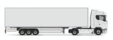 trailer truck side view design isolated white background element vector