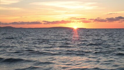 Wall Mural - Panoramic view on sunset sea