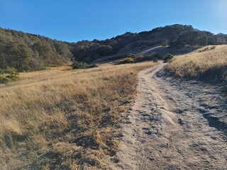 Wall Mural - Hiking in Central California hills near the agricultural fields of Salinas, California