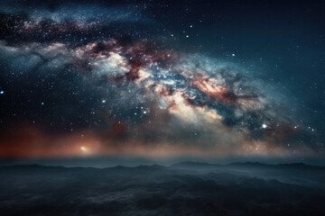 Wall Mural - milky way galaxy with star and space dust in the universe and deep planet night sky background. gene