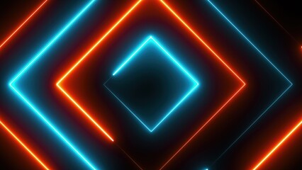 Poster - neon polygons. computer generated 3d render