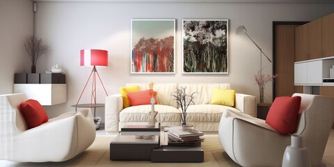 Wall Mural - 4K resolution or higher, The stylish compostion at living room interior. Generative AI Technology