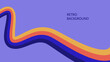 © vika_k - Retro lines background. Colourful wavy path wallpaper. Vintage curved stripes and lines backdrop. Vector design in 60s, 70s or 80s style.