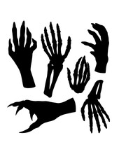 Skull And Monster Horror Hand Sign And Symbol Black Silhouette