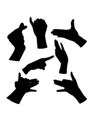 Sticker - hand sign and symbol black silhouette