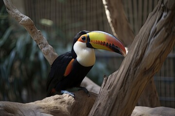 Sticker - A toucan at The Green Planet in Dubai, United Arab Emirates. Generative AI