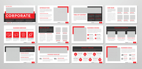 Wall Mural - multipurpose presentation template design with clean style and modern layout use for business annual