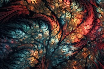 Poster - Digital background with an abstract fractal design that is creative and original. Generative AI