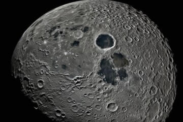 Wall Mural - a actual photo of the moon's surface taken using a telescope shows how cratered the moon's south sid