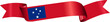 3D Flag of Samoa on ribbon.