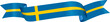 3D Flag of Sweden on ribbon.