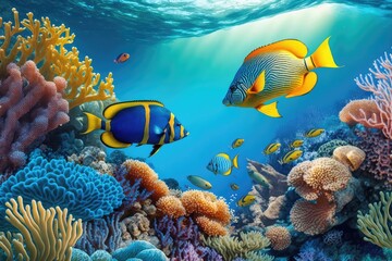 coral reef and fish