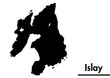 © Art_tetsu - アイラ島の地図シルエット。ウイスキーやスコッチの蒸留所が有名なスコットランドの島。