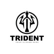 © Mayliana - Trident Logo, Vector Magic Spear of Poseidon Neptune, Triton King Design, Template Icon Brand Illustration