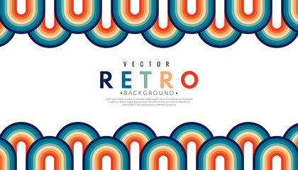Wall Mural - abstract minimalist retro background with wavy stripes elements. graphic vector flat design style. 7