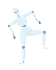 Fototapete - Humanoid robot choreography semi flat color vector character. Human-like dance movement. Editable full body figure on white. Simple cartoon style spot illustration for web graphic design and animation