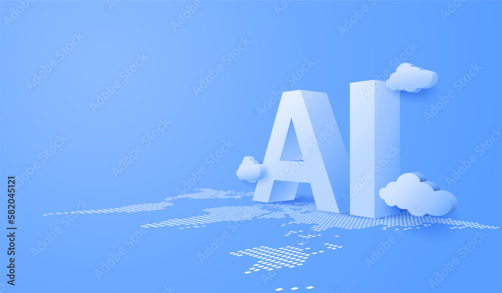 Stock vektorgrafik 3d artificial intelligence with circuit electric