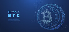 Bitcoin Cryptocurrency With Circuit Breaker Of Blockchain Technology. Digital Money Decentralization. Vector Art Illustration