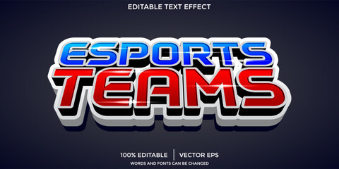 Poster - sports teams editable text effect with modern and simple style, usable for logo or campaign title