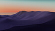 © RocknRoller Studios - Rolling Sand Dunes form a Peaceful Desert Landscape. Sunset Wallpaper with Orange Gradient Sky.