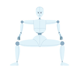 Fototapete - Humanoid robot hip hop dance semi flat color vector character. Human-like movement. Editable full body figure on white. Simple cartoon style spot illustration for web graphic design and animation