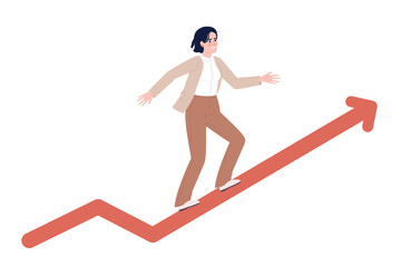 Poster - accelerating personal growth in workplace flat concept vector spot illustration. editable 2d cartoon