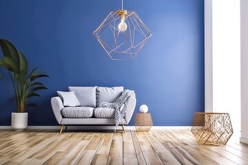 Wall Mural - Cozy Living Room with Soft White Walls and Wooden Floors, AI-Generated