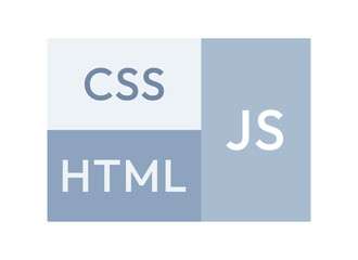 Fototapete - Programming languages for website building semi flat color vector icon. Editable element on white. Simple cartoon style spot illustration for web graphic design and animation. Outfit Bold font used