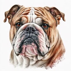 Poster - english bulldog isolated on white. clipart. generated by AI
