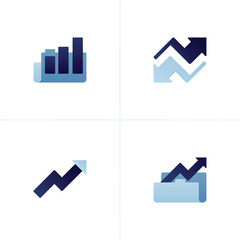 Wall Mural - Icon vector of folders and barcharts, up and down arrows for performance, archive arrows in folders. Can be used for company websites, web, poster ads, mobile apps, startup banners, landing pages