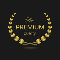 Wall Mural - premium quality golden laurel wreath vector label