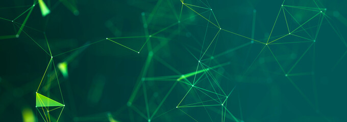 Wall Mural - Polygonal background with dots and lines. Network connection structure. Science and technology. 3d