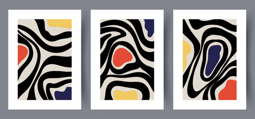 Wall Mural - abstract forms bohemian figures wall art print. printable minimal abstract poster. wall artwork for 