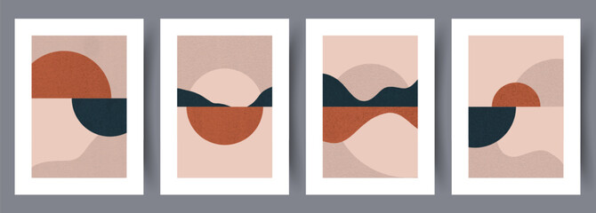 Wall Mural - abstract balls geometric composition wall art print. printable minimal abstract poster. wall artwork