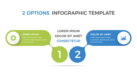 Infographic template with 2 options with place for your icons and text