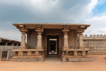 Wall Mural - Hazara Rama Temple in Hampi has bas reliefs depicting the story of Ramayana