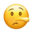 © vadymstock - Liar emoji. Pinocchio emoticon with long nose, lying yellow face